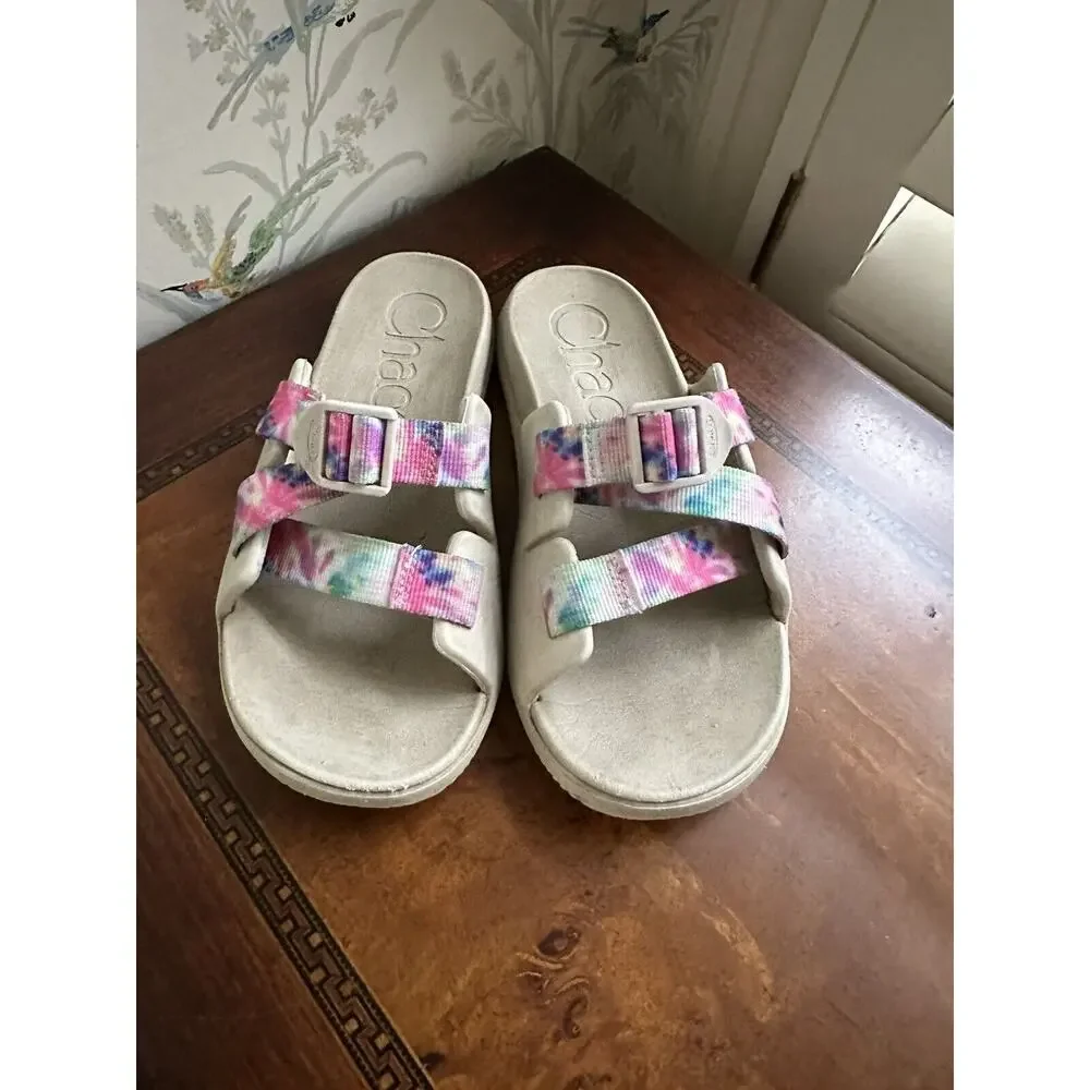 Chaco 4 big kids Chillos girls shoes slides sandals tie dye Fit Women’s Size 5
